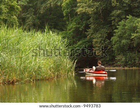summer recreation on river