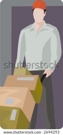 Vector profession series. Delivery man.