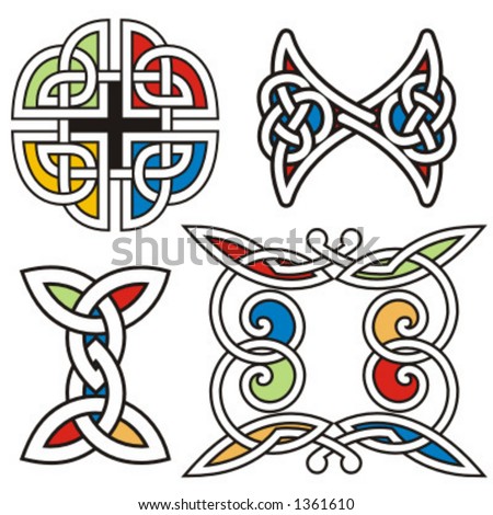 A Set Of 4 Celtic Ornamental Designs. Stock Vector Illustration 1361610 ...