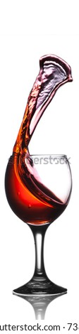 Red Liquid Splashing Out of Wine Glass