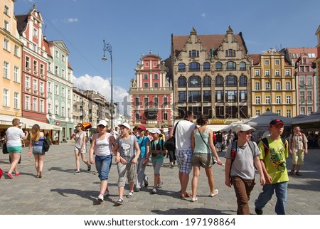 WROCLAW, POLAND - MAY 01: Main Market Square on MAY 01, 2012 POLAND. Main Market Square at Wroclaw is one of the largest medieval squares in Poland and even in Europe