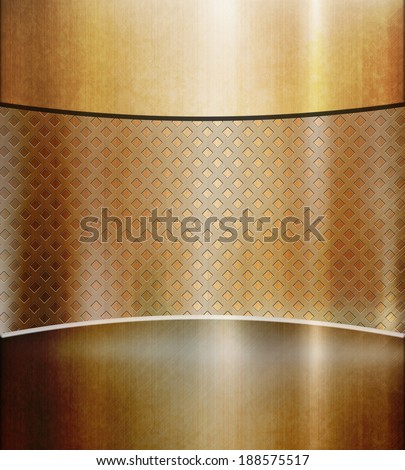 Gold metal construction. Industrial background