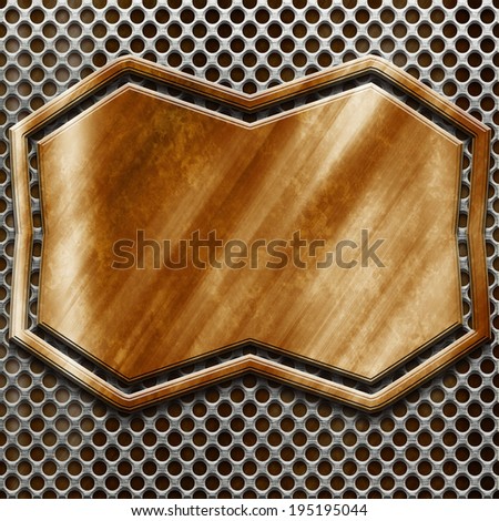 Metal template. Iron plate background