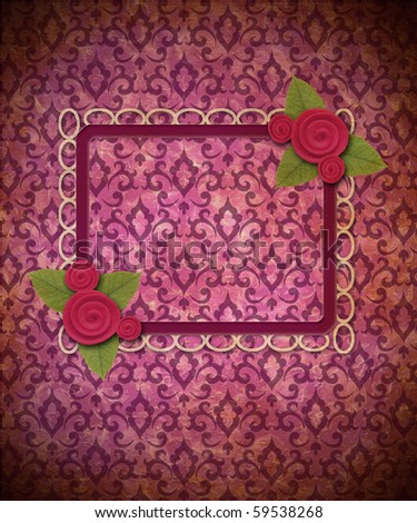 Decorative frame with flowers and leafs