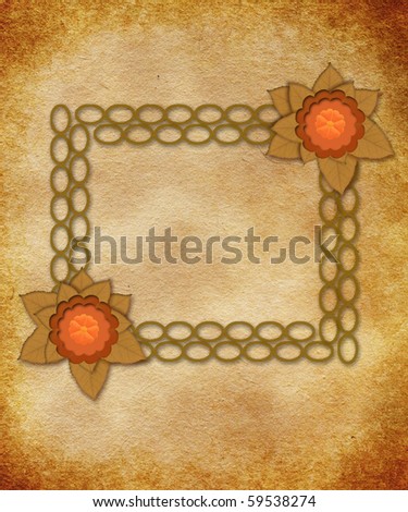 Decorative frame with flowers and leafs