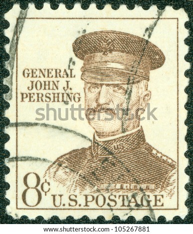 USA - CIRCA 1960: stamp printed in the USA shows John J. Pershing, general officer in U.S. Army who led American Expeditionary Forces in World War I, circa 1960