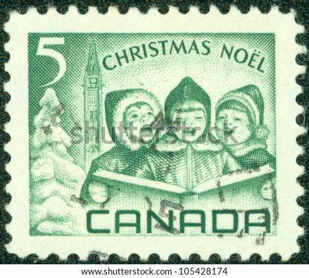 CANADA - CIRCA 1967: A stamp printed in Canada shows Singing Children and Peace Tower, Ottawa, circa 1967