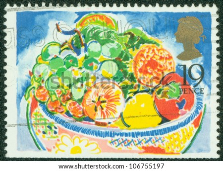 GREAT BRITAIN - CIRCA 1989: a stamp printed in the Great Britain shows Fruit , circa 1989