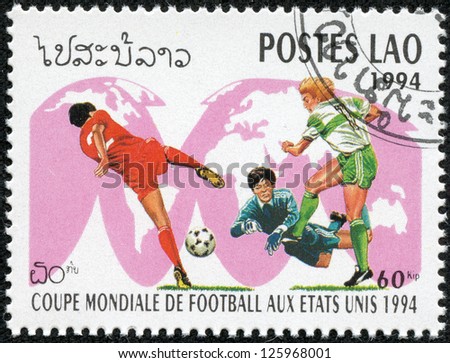 LAOS - CIRCA 1994: stamp printed by Laos, shows football, circa 1994.