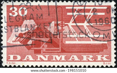 DENMARK - CIRCA 1960: A stamp printed in DENMARK honoring 1st Danish Food Fair, shows Combine-harvester, circa 1960