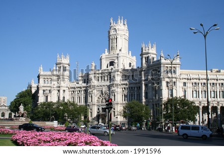 Central Post Office (build in 1904) in Madrid, Spain.