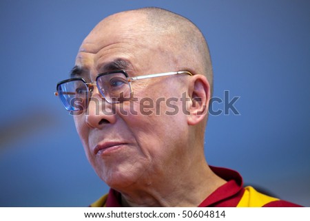 HARIDWAR, INDIA - APRIL 3: Dalai Lama at an event during Kumbh Mela festival April 3, 2010 in Haridwar, India.