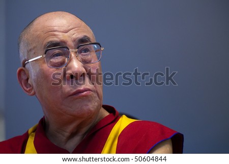 HARIDWAR, INDIA - APRIL 3: Dalai Lama at an event during Kumbh Mela festival April 3, 2010 in Haridwar, India.