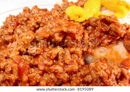 Ground meat and sauce with mustard