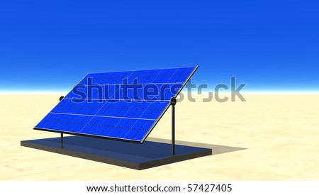 Solar electric panel in desert sun