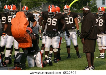 Cleveland Browns players at training camp