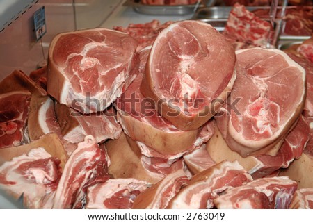 Pieces of fresh pork