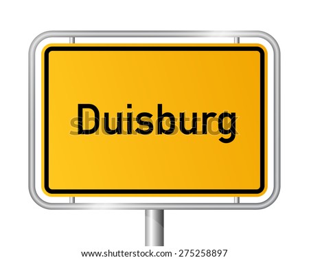 City limit sign Duisburg - signage - Germany