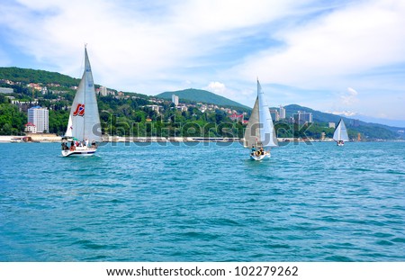 SOCHI, RUSSIA - MAY, 29: Sailing regatta for the Cup Sochi Yacht Club yachts of the high seas ORC (cruisers) on May 29, 2011 in Sochi, Russia