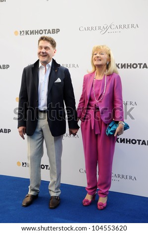 RUSSIA, SOCHI - JUNE 3: Actor Sergei Makovetsky with his wife Elena at the Open Russian Film Festival \