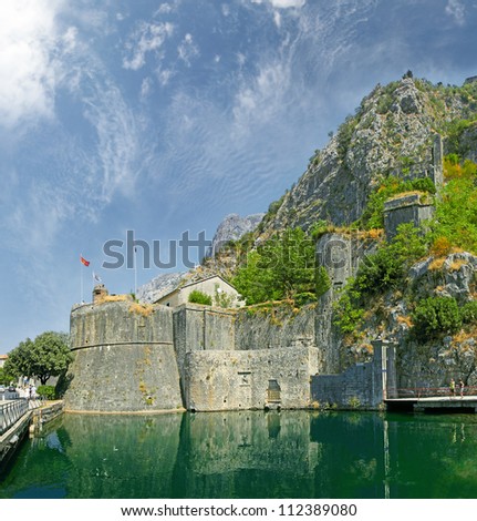 Old Fortress Walls of Kotor, Bastion Gurdic (1470), and South Gate. Montenegro, World Heritage Site by UNESCO