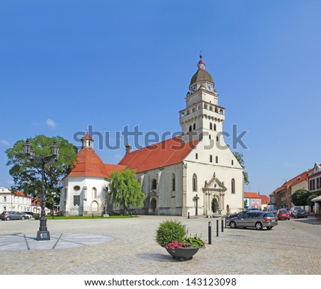 Square with the Parish Church St. Michael and Chapel of St Ann, in the heart of Town Skalica, Slovakia