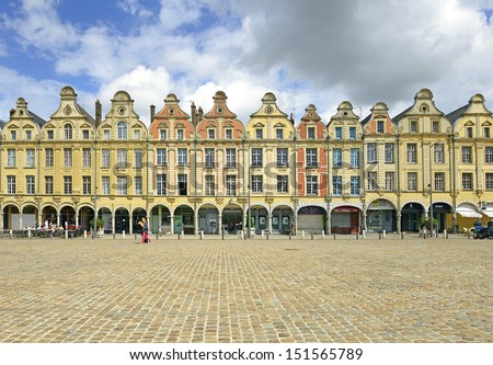 ARRAS, FRANCE - AUGUST 11:  Heroes Square in Arras on August 11, 2013. Arras is the capital of the Pas-de-Calais department in northern France. The historic centre of the Artois region.