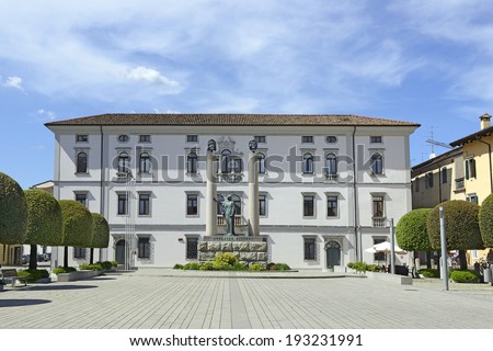 CIVIDALE DEL FRIULI, ITALY - MAY 4: Forum Julius Caesar (Foro Giulio Cesare) on May 4, 2014. Cividale is one of the most important historical cities of northern Italy.