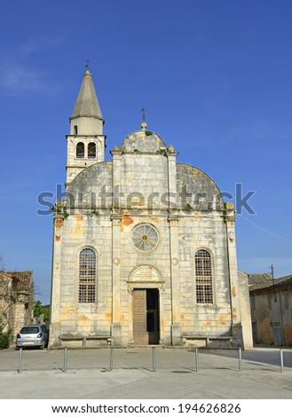 Parish Church of the Annunciation of the Blessed Virgin Mary, 16th Century in Svetvincenat. Istria, Croatia