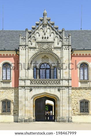 Sychrov chateau - entrance gate. Czech republic.