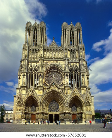 Cathedral Of Notre-Dame, Reims, France, Unesco Stock Photo 57652081 ...