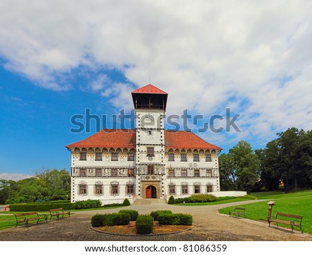 Renaissance castle Stara ves nad Ondrejnici (Czech republic), renaissance architecture, river Odra valley