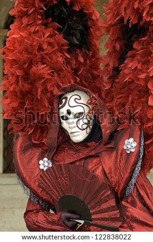 VENICE - JANUARY 30: Person in Venetian costume attends the Carnival of Venice, festival starting two weeks before Ash Wednesday on January 30, 2008 in Venice, Italy.
