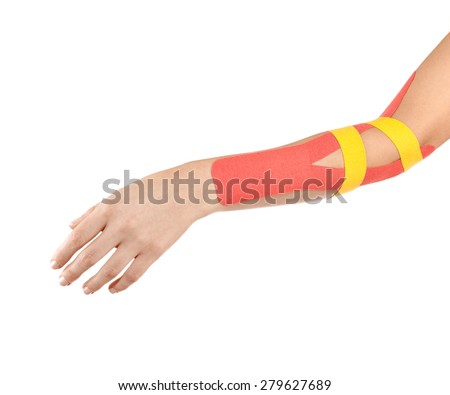 Human elbow pain with an anatomy injury caused by sports accident or arthritis as a skeletal joint problem medical health care concept.