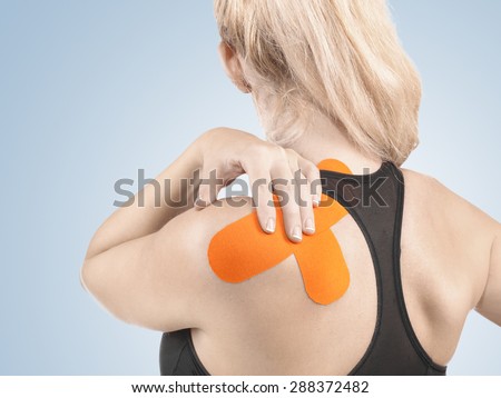 Human shoulder pain with an anatomy injury caused by sports accident or arthritis as a skeletal joint problem medical health care concept.