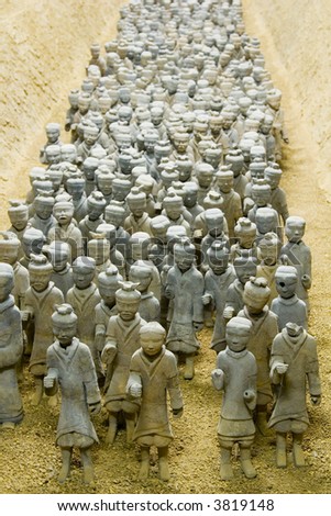 An army of 2000 year old miniature terracotta warriors in Xuzhou