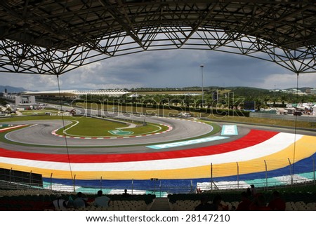 Sepang, Malaysia - 4 April: View Of The Tracks And Grandstand Of The ...