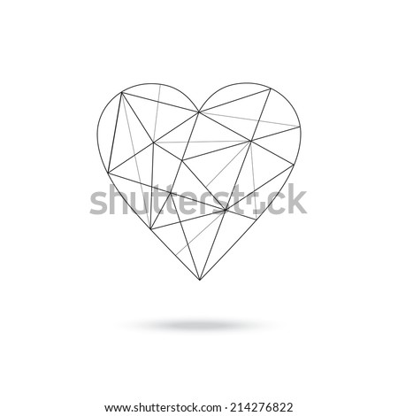 Geometric Heart Shape Stock Vector Illustration 214276822 : Shutterstock