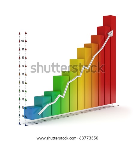 3d Rendered Rainbow Colored Financial Graph Showing Strong Growth All ...