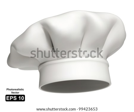 Photorealistic vector illustration of a modern white chef hat