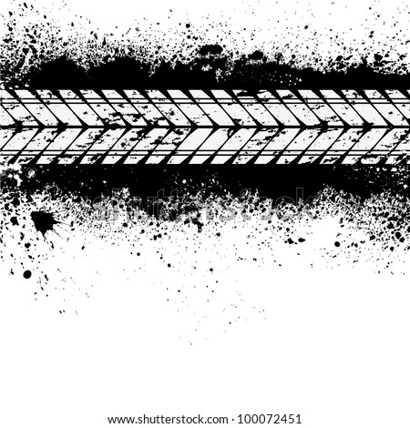 Spray Paint Blots With White Tire Track Stock Vector Illustration ...