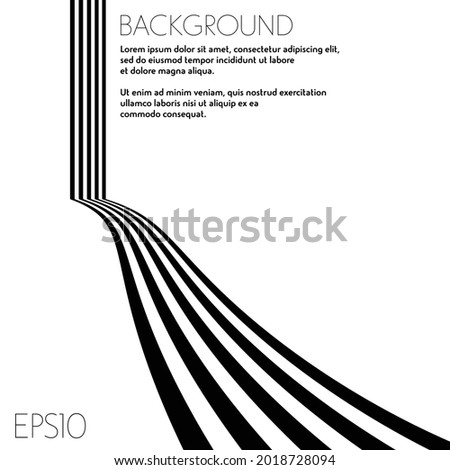 Abstract white background with black perspective lines and sample text