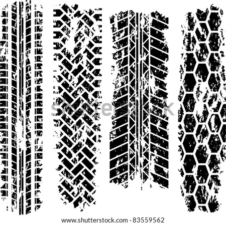 Four Tire Tracks Stock Vector 83559562 : Shutterstock