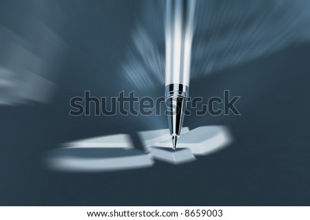 Beautiful Pen pointing on a diagram on an finance newspaper (zoom effect)