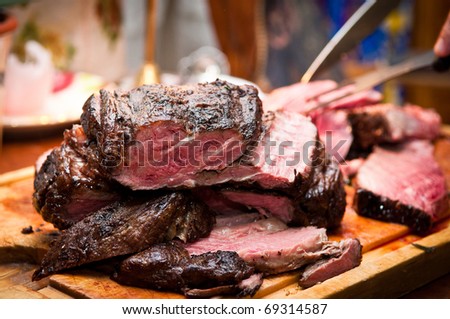 Carving beef roast