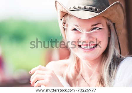Sexy woman with cowboy hat