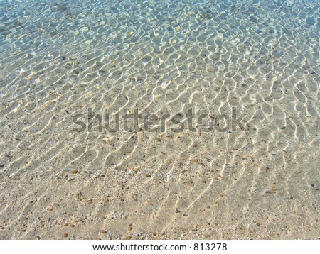 Lovely shallow sun/water patterns from Lake Tahoe. Very easy to discern sandy bottom with several pebbles.