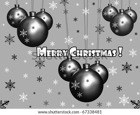 Christmas globes with snowflakes in black and white