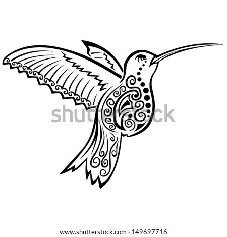 Tribal Hummingbird Vector Illustration - 149697716 : Shutterstock