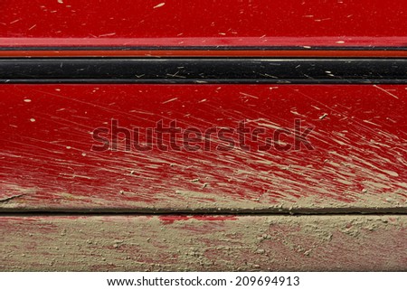 Side View of Car Door With a Mud Spray Texture